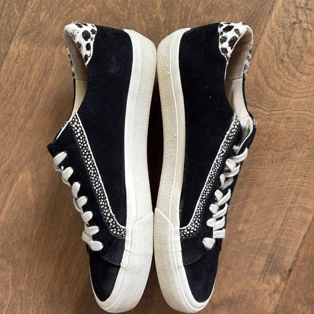 Madewell Sidewalk Low-Top Suede and Spot Calf Hair Sneakers Womens 8